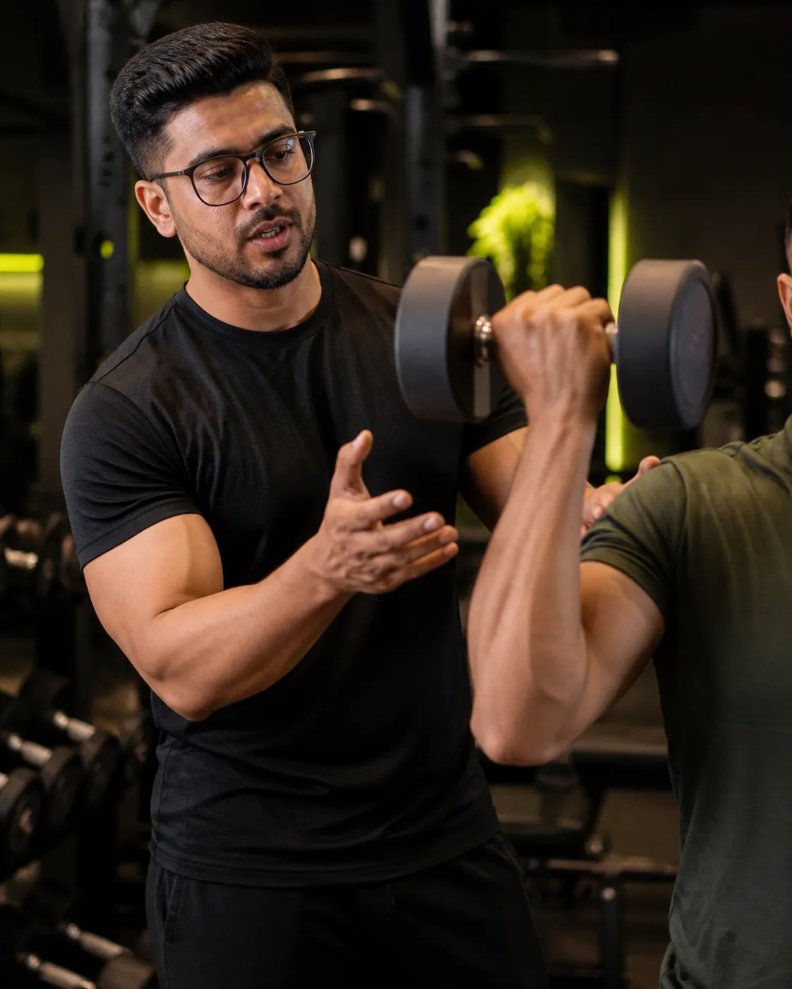 Avinash coaching a strength-training session